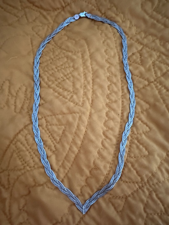 Jewelry - Braided Italian 925 Sterling Silver Rope Necklace for Women